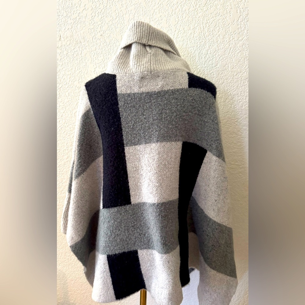 Zara Knit Colorblock Poncho
